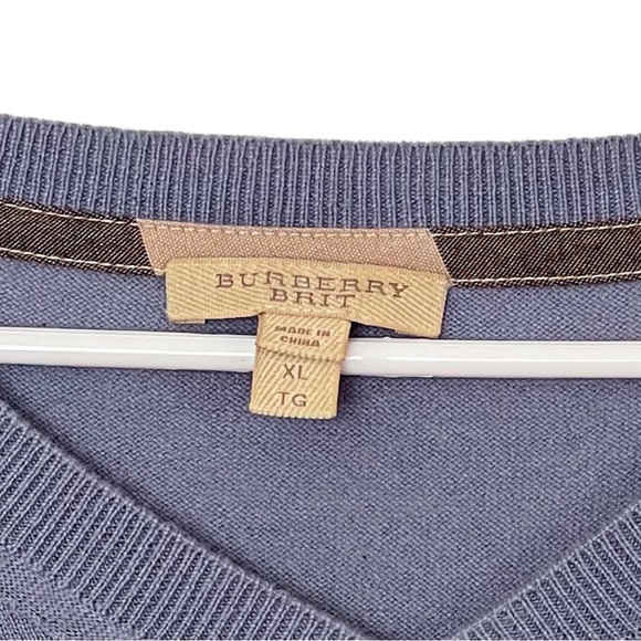 Burberry Brit V-Neck Pullover Sweater Blue XL - Picture 4 of 8